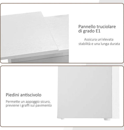 Scrivania-Angolare-con-Libreria-Scaffale-in-Legno-Bianco,-Tavolo-da-Pranzo-con-Rotazione-a-360°,-173x39.8x74-cm-ZK4836-073WTZK4