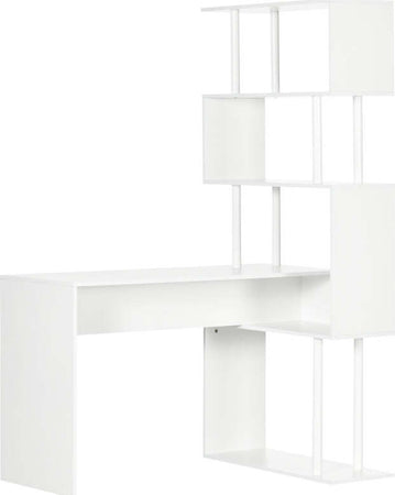 Scrivania-Angolare-Moderna-in-Truciolato-per-Ufficio-e-Studio-con-Ripiano-a-4-Livelli,-120x80x176-cm,-Bianco-ZS7836-509ZS7