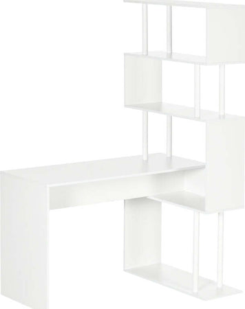 Scrivania-Angolare-Moderna-in-Truciolato-per-Ufficio-e-Studio-con-Ripiano-a-4-Livelli,-120x80x176-cm,-Bianco-ZS7836-509ZS7