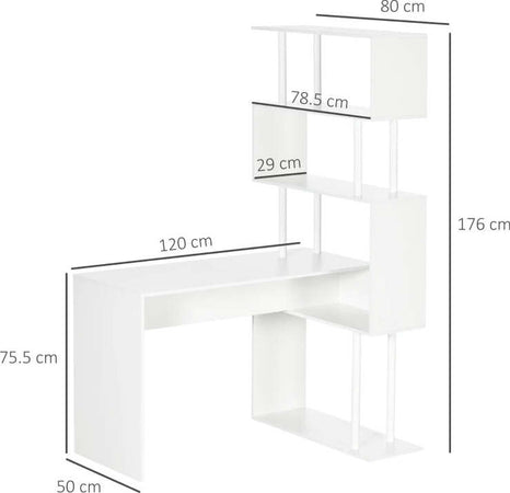 Scrivania-Angolare-Moderna-in-Truciolato-per-Ufficio-e-Studio-con-Ripiano-a-4-Livelli,-120x80x176-cm,-Bianco-ZS7836-509ZS7
