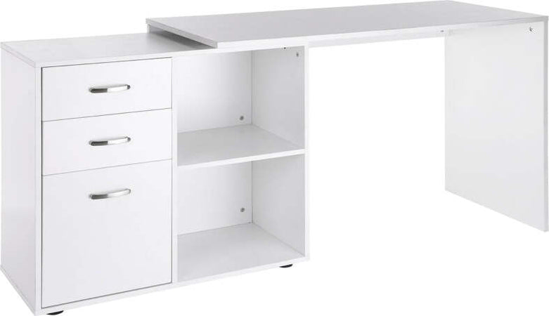 Scrivania-Angolare-per-Computer-da-Ufficio-con-Cassettiera-117×83.5×76cm-Bianco-ZV2920-037WTZV2
