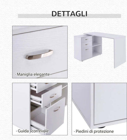 Scrivania-Angolare-per-Computer-da-Ufficio-con-Cassettiera-117×83.5×76cm-Bianco-ZV2920-037WTZV2