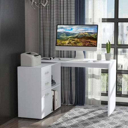 Scrivania-Angolare-per-Computer-da-Ufficio-con-Cassettiera-117×83.5×76cm-Bianco-ZV2920-037WTZV2
