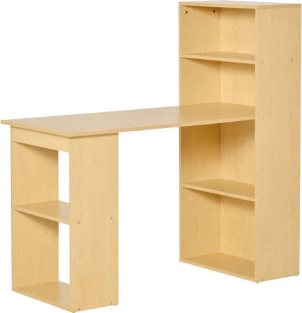 Scrivania-Computer-con-Libreria-Salvaspazio,-Tavolo-da-Pranzo-per-Ufficio-e-Studio-in-Truciolato-120x55x120-cm-RE1836-069RE1