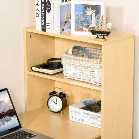 Scrivania-Computer-con-Libreria-Salvaspazio,-Tavolo-da-Pranzo-per-Ufficio-e-Studio-in-Truciolato-120x55x120-cm-RE1836-069RE1