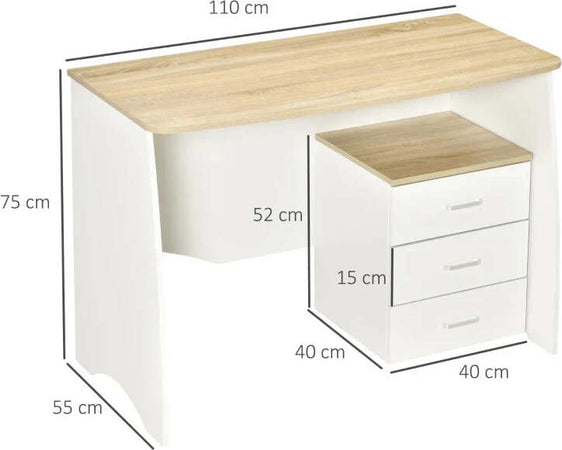 Scrivania-con-Cassettiera-Moderna-in-Legno,-Scrivania-PC-per-Camera-e-Ufficio,-110x55x75cm-ZG2836-468ZG2