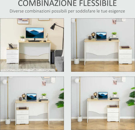 Scrivania-con-Cassettiera-Moderna-in-Legno,-Scrivania-PC-per-Camera-e-Ufficio,-110x55x75cm-ZG2836-468ZG2
