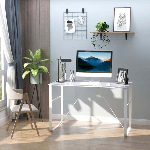 Scrivania-da-Camera-per-Computer,-PC,-Ufficio,-Scrivania-Moderna-in-Metallo-Bianco-e-Vetro-Temperato-120x60x74.5cm-QL8836-442WTQL8