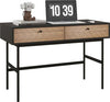 Scrivania-da-Ufficio-Moderna-con-2-Cassetti,-in-Acciaio-e-MDF,-106x50x77-cm,-Nero-e-Rovere-XB3836-563V00BKXB3