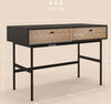 Scrivania-da-Ufficio-Moderna-con-2-Cassetti,-in-Acciaio-e-MDF,-106x50x77-cm,-Nero-e-Rovere-XB3836-563V00BKXB3