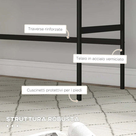 Scrivania-da-Ufficio-Moderna-con-2-Cassetti,-in-Acciaio-e-MDF,-106x50x77-cm,-Nero-e-Rovere-XB3836-563V00BKXB3