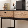 Scrivania-da-Ufficio-Moderna-con-2-Cassetti,-in-Acciaio-e-MDF,-106x50x77-cm,-Nero-e-Rovere-XB3836-563V00BKXB3
