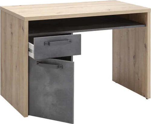 Scrivania da ufficio porta PC stile Industrial con 1 anta e 1 cassetto color rovere e nero 110 cm Casa e cucina/Arredamento/Studio/Scrivanie e postazioni di lavoro/Postazioni di lavoro per computer Decor Space - Altamura, Commerciovirtuoso.it