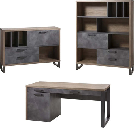 Scrivania da ufficio porta PC stile Industrial con 1 anta e 2 cassetti color rovere e nero 170 cm Casa e cucina/Arredamento/Studio/Scrivanie e postazioni di lavoro/Postazioni di lavoro per computer Decor Space - Altamura, Commerciovirtuoso.it
