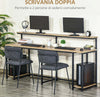 Scrivania-Doppia-con-Scaffali-e-Mensola-per-Monitor-in-Stile-Industriale,-Scrivania-con-Libreria-Salvaspazio-per-Ufficio-e-Studio-in-Metallo-e-MDF,-200x53x100cm,-Nero-Marrone-ZX3836-374ZX3