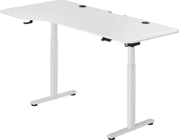 Scrivania-Elettrica-Regolabile-Altezza-160x75x72-117cm-Bianco-Console-di-Comando
