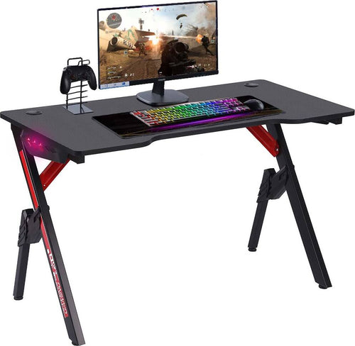 Scrivania-Gaming-Porta-Pc-Computer-con-Luci-LED-RGB-e-Tappetino-Mouse-Pad-80x30