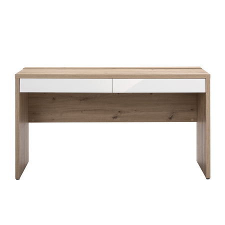Scrivania con 2 cassetti Rovere e Bianco laccato da ufficio 140 cm "Made in Italy"