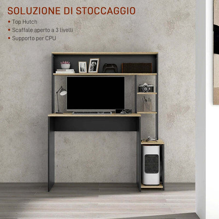 Scrivania-Moderna-con-Ripiani-e-Supporto-per-CPU-in-Legno,-114x45x138cm,-Grigio-e-Legno-Naturale-CK1920-081V00GYCK1