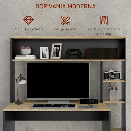 Scrivania-Moderna-con-Ripiani-e-Supporto-per-CPU-in-Legno,-114x45x138cm,-Grigio-e-Legno-Naturale-CK1920-081V00GYCK1
