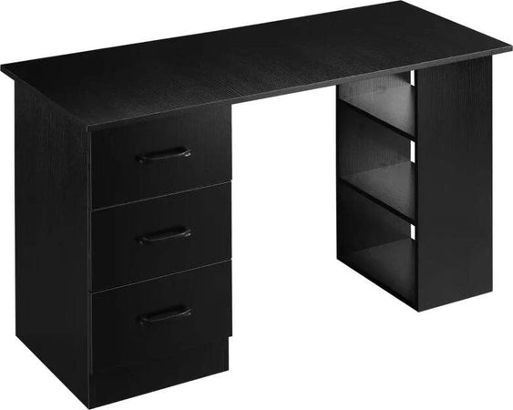 Scrivania-Moderna-in-Legno-con-3-Cassetti-e-3-Ripiani-per-Camera-e-Ufficio,-120x49x72cm,-Nero-XS2836-068V01BKXS2