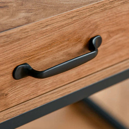 Scrivania-Moderna-in-Metallo-e-MDF-Stile-Industriale,-Mensole-e-Cassetto-per-Casa-e-Ufficio,-120x60x76cm-Nero-Marrone-XV2836-376XV2