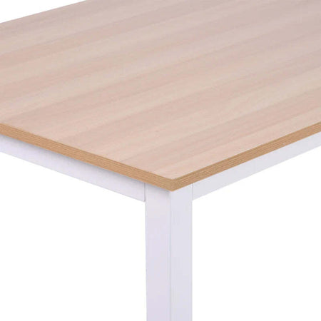 Scrivania-Moderna-per-Computer-con-Gambe-Regolabili-e-Struttura-in-MDF-e-Metallo,-Tavolo-da-Pranzo-120x60x76-cm,-Bianco-e-color-Legno-NY3836-121WTNY3