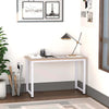 Scrivania-Moderna-per-Computer-con-Gambe-Regolabili-e-Struttura-in-MDF-e-Metallo,-Tavolo-da-Pranzo-120x60x76-cm,-Bianco-e-color-Legno-NY3836-121WTNY3