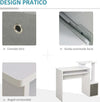 Scrivania-Moderna-per-PC-con-Mensola-Porta-Tastiera,-Ripiano-e-Cassetto-in-Tessuto,-in-Legno,-100x40x86.6cm,-Bianco-QE2836-263QE2