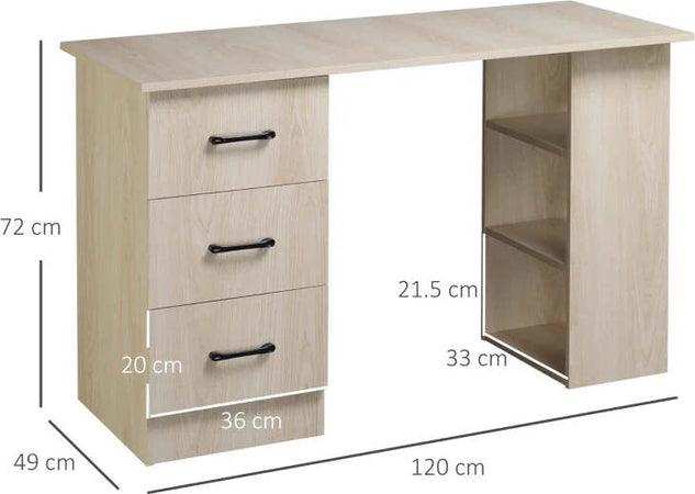 Scrivania-PC-Moderna-per-Camera-con-3-Cassetti-e-3-Scaffali-in-Legno-per-Casa-e-Ufficio-120x49x72cm-VQ1836-068V01NDVQ1