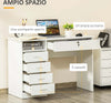 Scrivania-per-Camera-o-Ufficio-in-Legno-con-2-Cassetti-e-2-Chiavi,-110x50x76cm---Bianco-ZD8836-465WTZD8