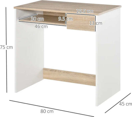 Scrivania-per-Camera,-Scrivania-PC-in-Legno,-Scrivania-per-Computer-con-Ripiano-Tastiera,-Bianca-e-Rovere-QI7836-410AKQI7