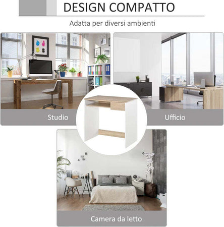 Scrivania-per-Camera,-Scrivania-PC-in-Legno,-Scrivania-per-Computer-con-Ripiano-Tastiera,-Bianca-e-Rovere-QI7836-410AKQI7