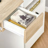 Scrivania-per-Camera,-Scrivania-PC-in-Legno,-Scrivania-per-Computer-con-Ripiano-Tastiera,-Bianca-e-Rovere-QI7836-410AKQI7