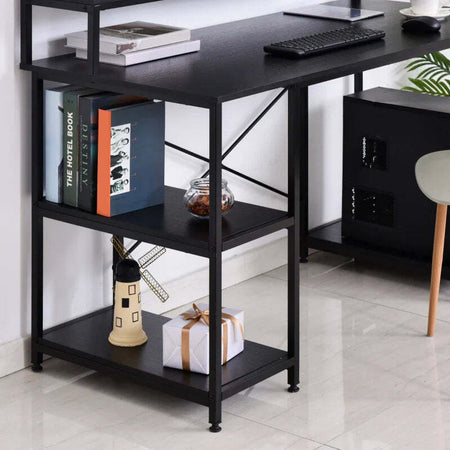 Scrivania-per-Computer-con-Ripiani-per-Monitor-e-CPU,-Scrivania-da-Ufficio-per-Casa,-Studio-e-Lavoro,-Nera,-140-x-60-x-93cm-ZJ2836-202ZJ2