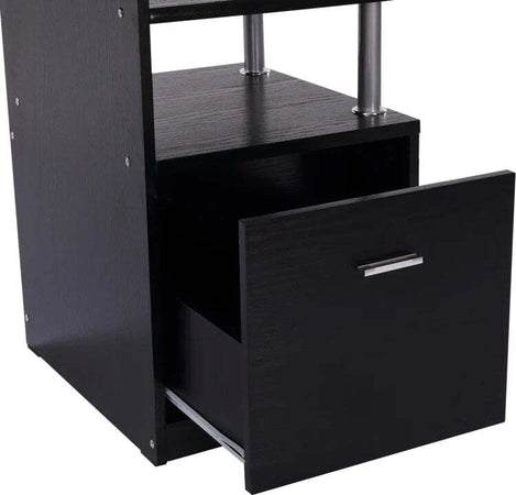 Scrivania-per-Computer-Moderna-con-Cassetti,-Ripiani-e-Tastiera-Estraibile,-Scrivania-da-Ufficio-per-Casa-in-Legno-Nero-152x60x88cm-ZB5920-013ZB5