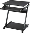 Scrivania-per-Computer-Porta-PC-Classico-e-Salvaspazio,-Scrivania-per-cameretta-con-Piano-Tastiera-a-Scomparsa,-4-Ruote-e-Ripiano-Inferiore-Nero-60x48x73cm-QS2836-293BKQS2
