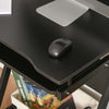 Scrivania-per-Computer-Porta-PC-Classico-e-Salvaspazio,-Scrivania-per-cameretta-con-Piano-Tastiera-a-Scomparsa,-4-Ruote-e-Ripiano-Inferiore-Nero-60x48x73cm-QS2836-293BKQS2