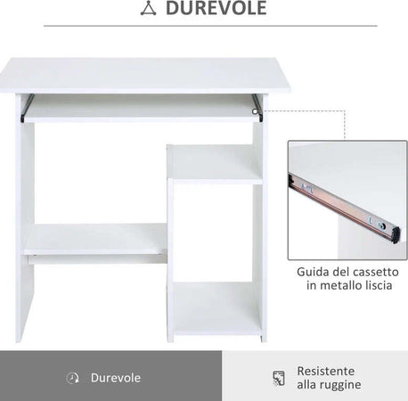 Scrivania-per-Computer-Porta-PC-Moderna-Salvaspazio,-Scrivania-da-Uffcio-con-Ripiano-per-CPU-e-Mensola-Tastiera-Estraibile-in-Legno,-80x45x75cm,-Bianco-QU6836-092WTQU6