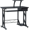 Scrivania-per-Computer-Salvaspazio-in-Acciaio-e-Legno,-Scrivania-da-Ufficio-con-Cassetto,-Ripiano-Tastiera-Estraibile-90-x-50-x-95cm-YG8920-018BKYG8