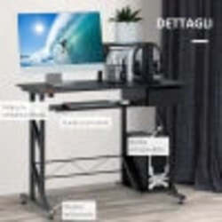Scrivania-per-Computer-Salvaspazio-in-Acciaio-e-Legno,-Scrivania-da-Ufficio-con-Cassetto,-Ripiano-Tastiera-Estraibile-90-x-50-x-95cm-YG8920-018BKYG8