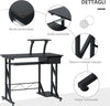 Scrivania-per-Computer-Salvaspazio-in-Acciaio-e-Legno,-Scrivania-da-Ufficio-con-Cassetto,-Ripiano-Tastiera-Estraibile-90-x-50-x-95cm-YG8920-018BKYG8