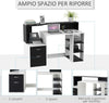 Scrivania-per-Ufficio-con-Ripiano-Stampante,-2-Cassetti-e-3-Mensole,-in-MDF-Bianco-e-Nero,-137-x-55-x-92cm-ZB4920-026ZB4