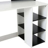 Scrivania-per-Ufficio-con-Ripiano-Stampante,-2-Cassetti-e-3-Mensole,-in-MDF-Bianco-e-Nero,-137-x-55-x-92cm-ZB4920-026ZB4