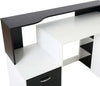 Scrivania-per-Ufficio-con-Ripiano-Stampante,-2-Cassetti-e-3-Mensole,-in-MDF-Bianco-e-Nero,-137-x-55-x-92cm-ZB4920-026ZB4