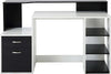 Scrivania-per-Ufficio-con-Ripiano-Stampante,-2-Cassetti-e-3-Mensole,-in-MDF-Bianco-e-Nero,-137-x-55-x-92cm-ZB4920-026ZB4