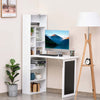 Scrivania-Pieghevole-con-Libreria-e-Lavagna-per-Camera-e-Ufficio,-Tavolo-da-Pranzo-a-Scomparsa-Salvaspazio,-Bianco,-98x51x153-cm-ZF1836-296WTZF1