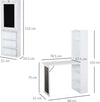 Scrivania-Pieghevole-con-Libreria-e-Lavagna-per-Camera-e-Ufficio,-Tavolo-da-Pranzo-a-Scomparsa-Salvaspazio,-Bianco,-98x51x153-cm-ZF1836-296WTZF1