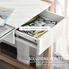 Scrivania-Pieghevole-con-Libreria-e-Lavagna-per-Camera-e-Ufficio,-Tavolo-da-Pranzo-a-Scomparsa-Salvaspazio,-Bianco,-98x51x153-cm-ZF1836-296WTZF1