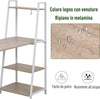 Scrivania-Pieghevole-con-Libreria-Salvaspazio-in-Metallo-Bianco-e-Legno-MDF-Color-Rovere,-106x48x128cm-RT5836-247RT5